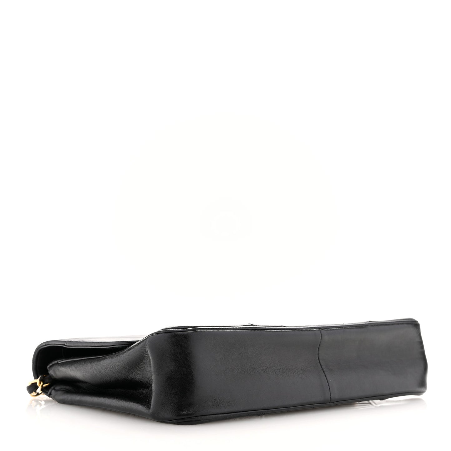 Lambskin Chevron Quilted Small Single Flap Black