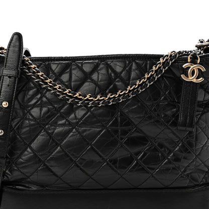 Chanel Aged Calfskin Quilted Large Gabrielle Hobo Black 8 of 11