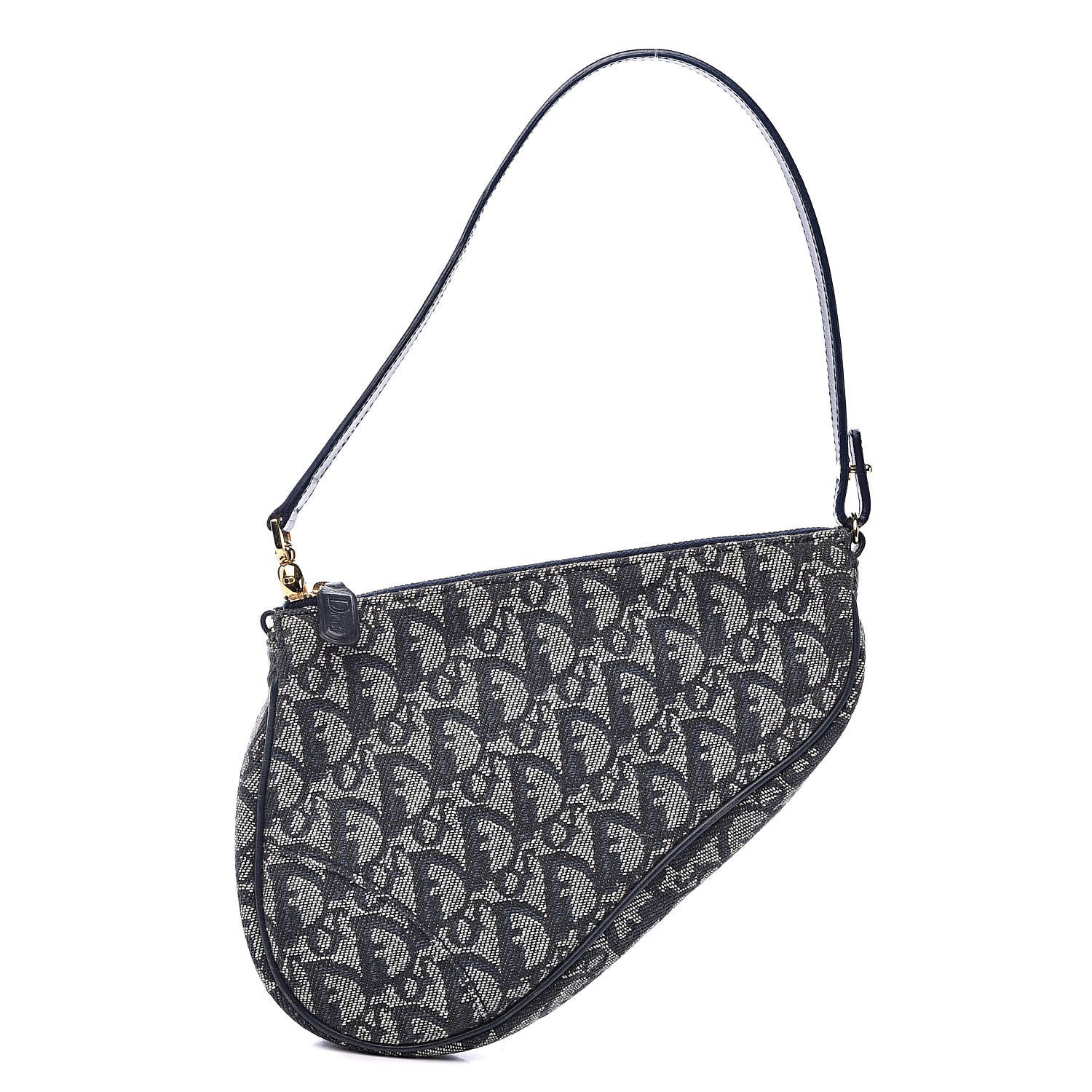Christian Dior Monogram Mini Saddle Pochette Navy 1 of 10