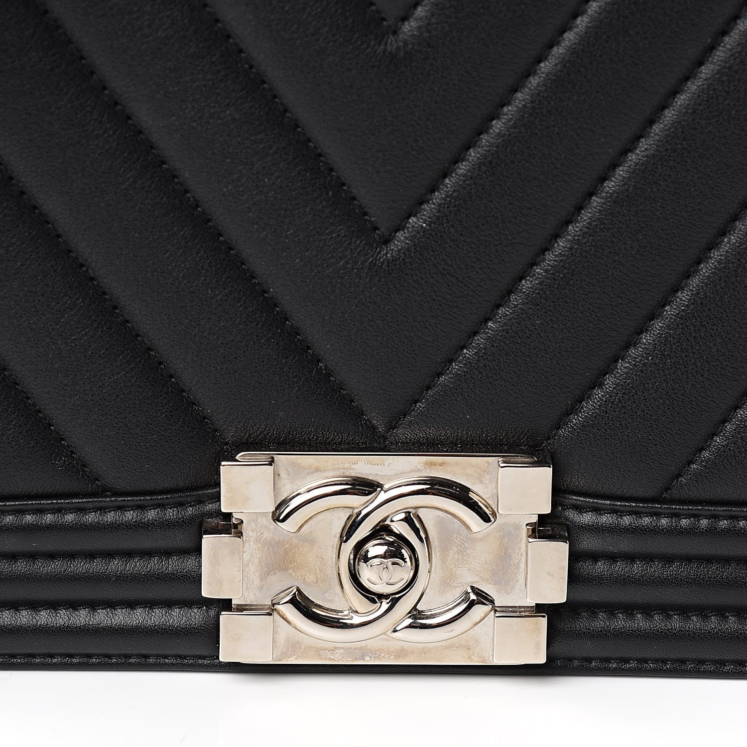 Chanel Calfskin Chevron Quilted New Medium Boy Flap Black 10 of 14