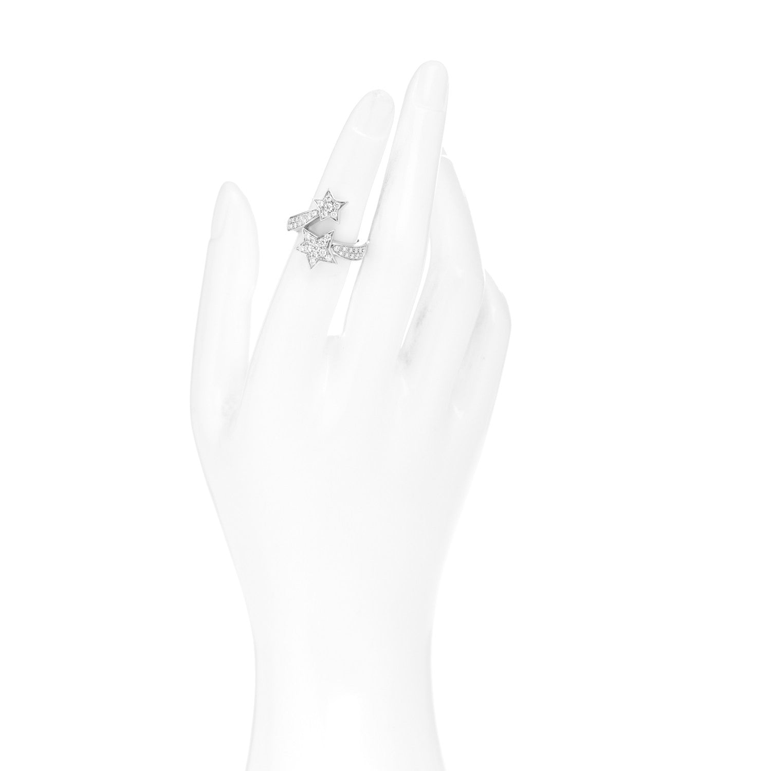 Chanel 18K White Gold Diamond Comete Geode Ring 50 5.25 2 of 6