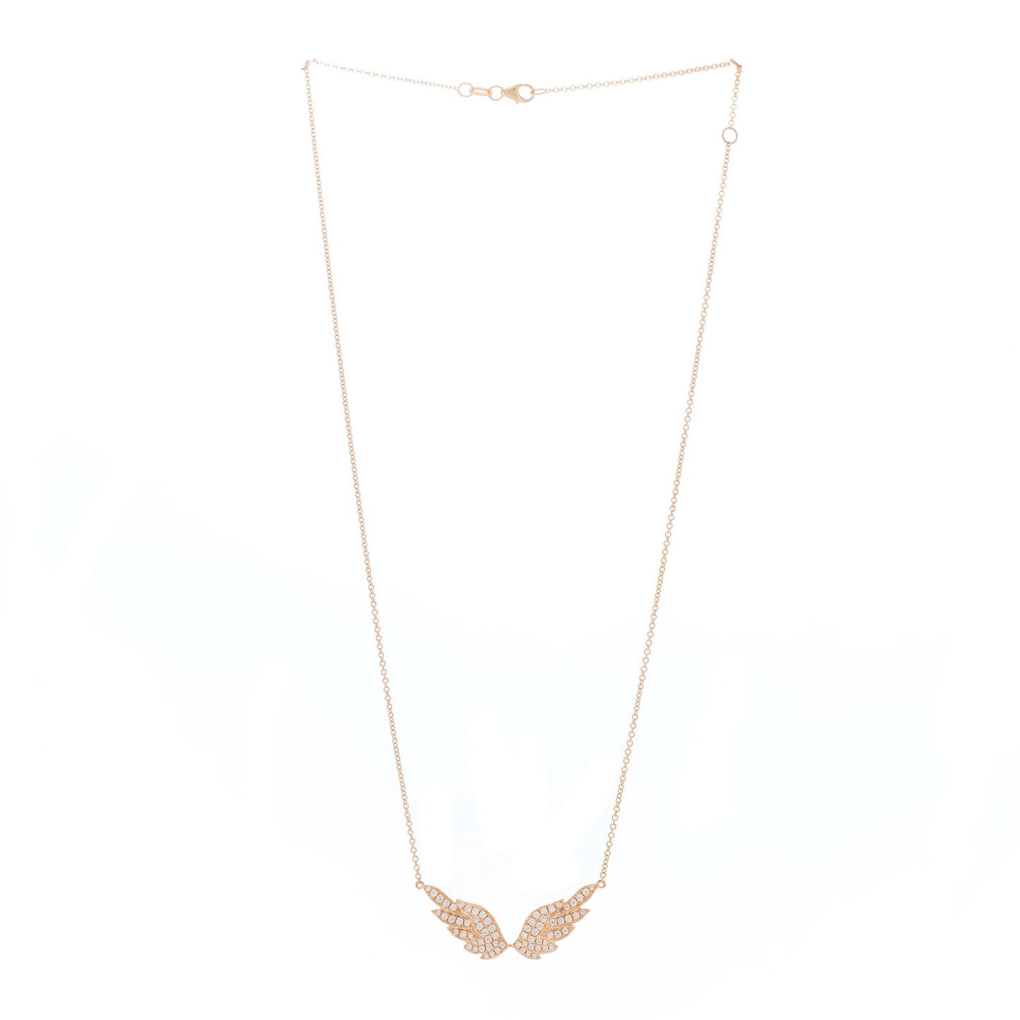 18K Rose Gold Diamond Wing Necklace