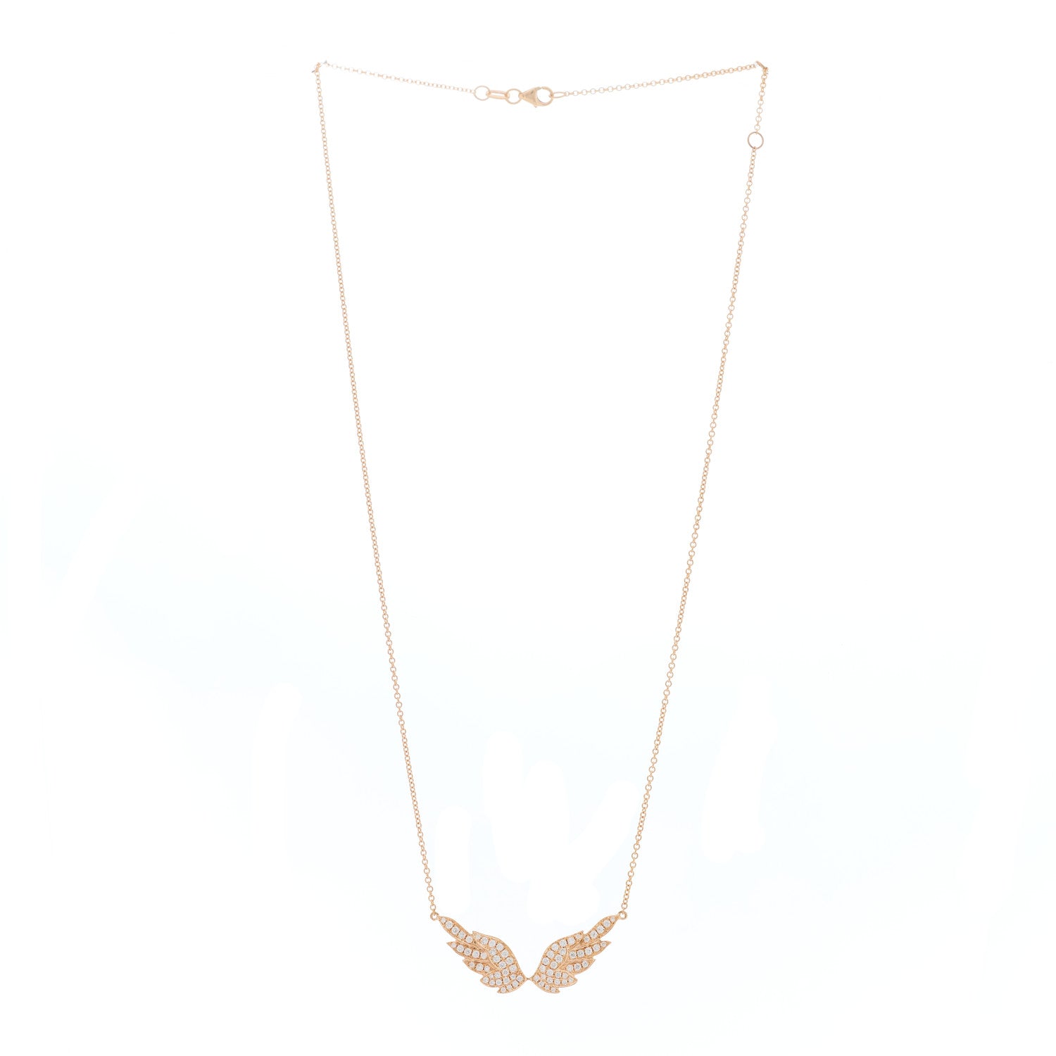 Anita Ko 18K Rose Gold Diamond Wing Necklace 2 of 3