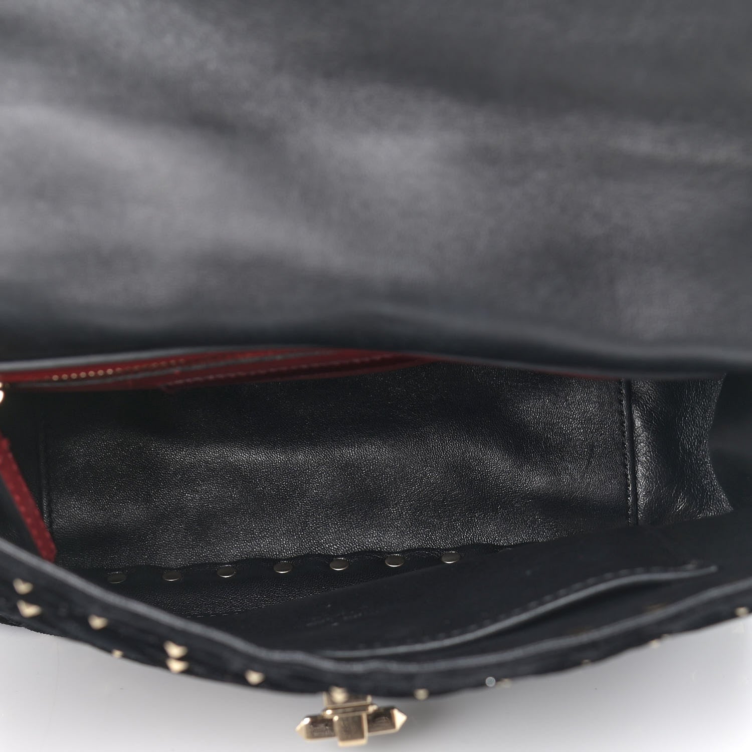 Valentino Garavani Velvet Medium Rockstud Spike Shoulder Bag Black 6 of 9