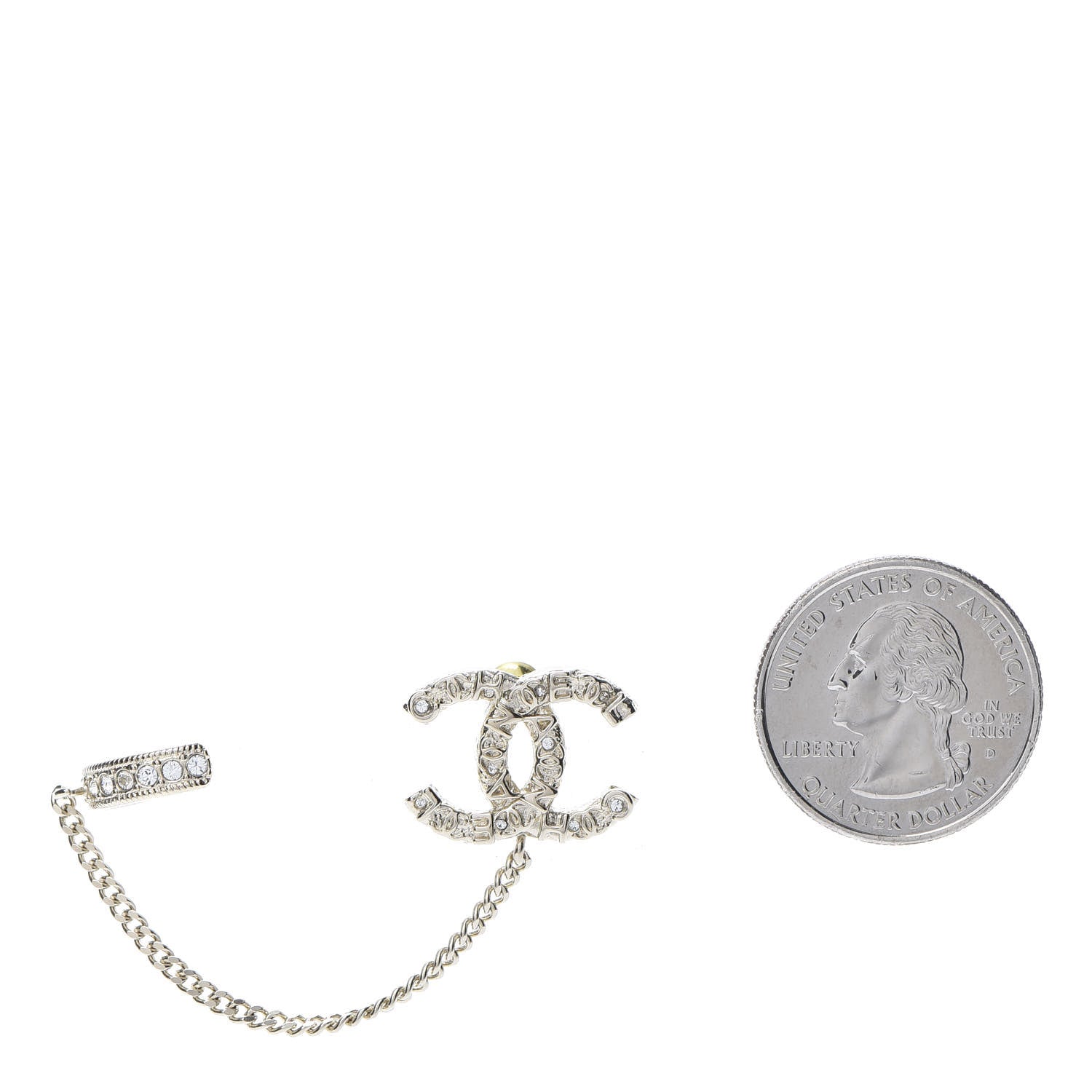 Chanel Crystal CC Cuff Single Earring Gold 2 of 5