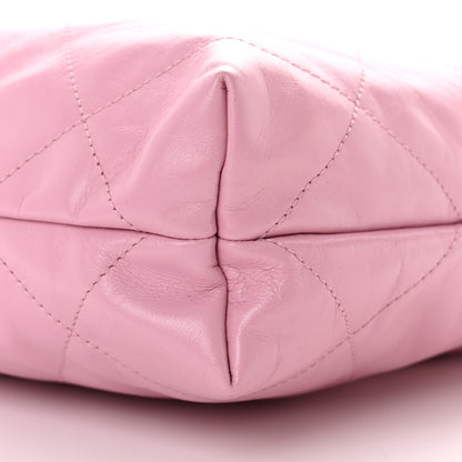 Chanel Shiny Calfskin Quilted Small Chanel 22 Dark Pink 11 of 13
