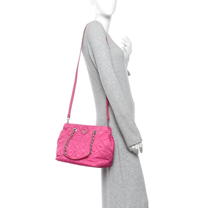 Prada Tessuto Nylon Quilted Shopping Tote Fuxia 2 of 10