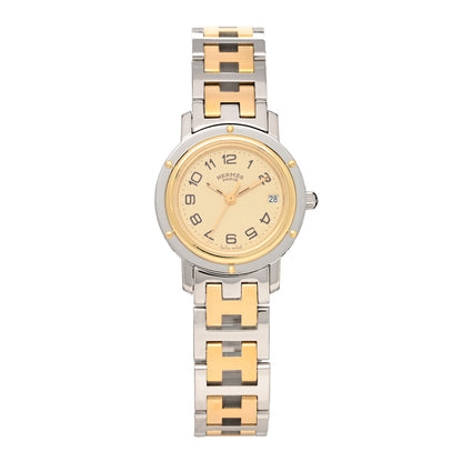 Hermes Stainless Steel 24mm Clipper Quartz Watch Gold 1 of 4