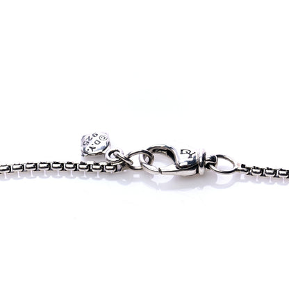David Yurman Sterling Silver Diamond Blue Topaz 7mm Petite Albion Pendant Necklace 6 of 7