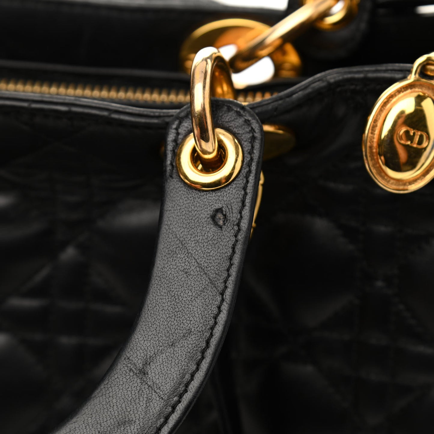 Lambskin Cannage Large Lady Dior Black