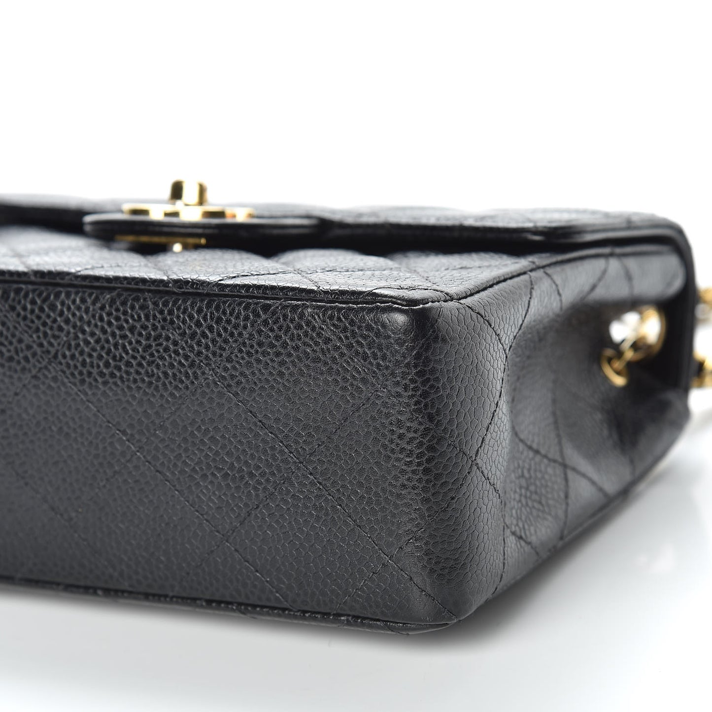 Caviar Quilted Mini Square Flap Black