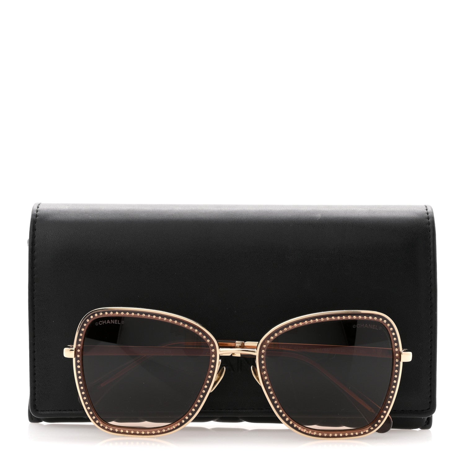 Chanel Square Frame Sequin Sunglasses 4277-B Gold Brown 8 of 8