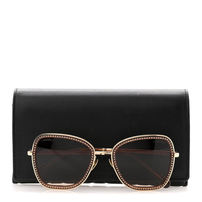 Chanel Square Frame Sequin Sunglasses 4277-B Gold Brown 8 of 8