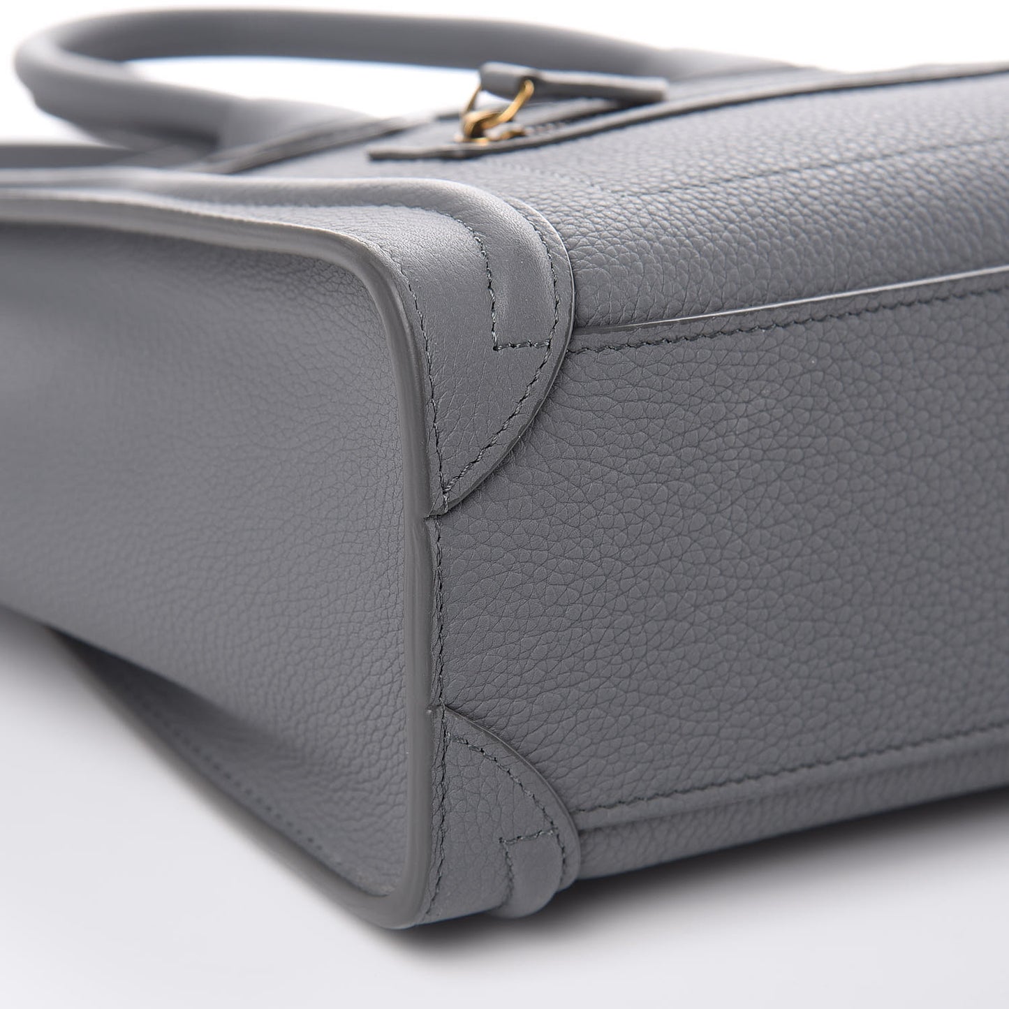 Drummed Calfskin Nano Luggage Kohl