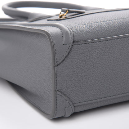 Celine Drummed Calfskin Nano Luggage Kohl 8 of 11