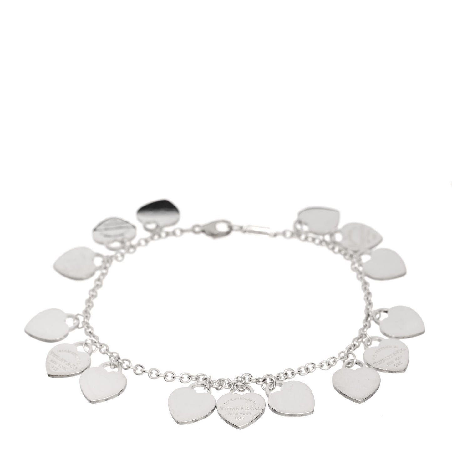 Sterling Silver Mini Return to Tiffany Multi Heart Charm Bracelet