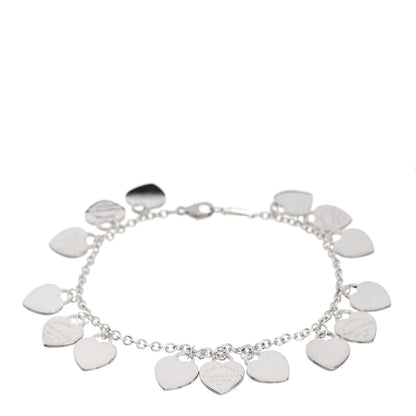 Tiffany Sterling Silver Mini Return to Tiffany Multi Heart Charm Bracelet 1 of 3