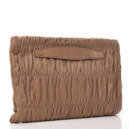 Prada Nappa Gaufre Clutch Visone 3 of 10