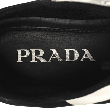Prada Nylon Trainer Logo Sneakers 36 Black White 9 of 10