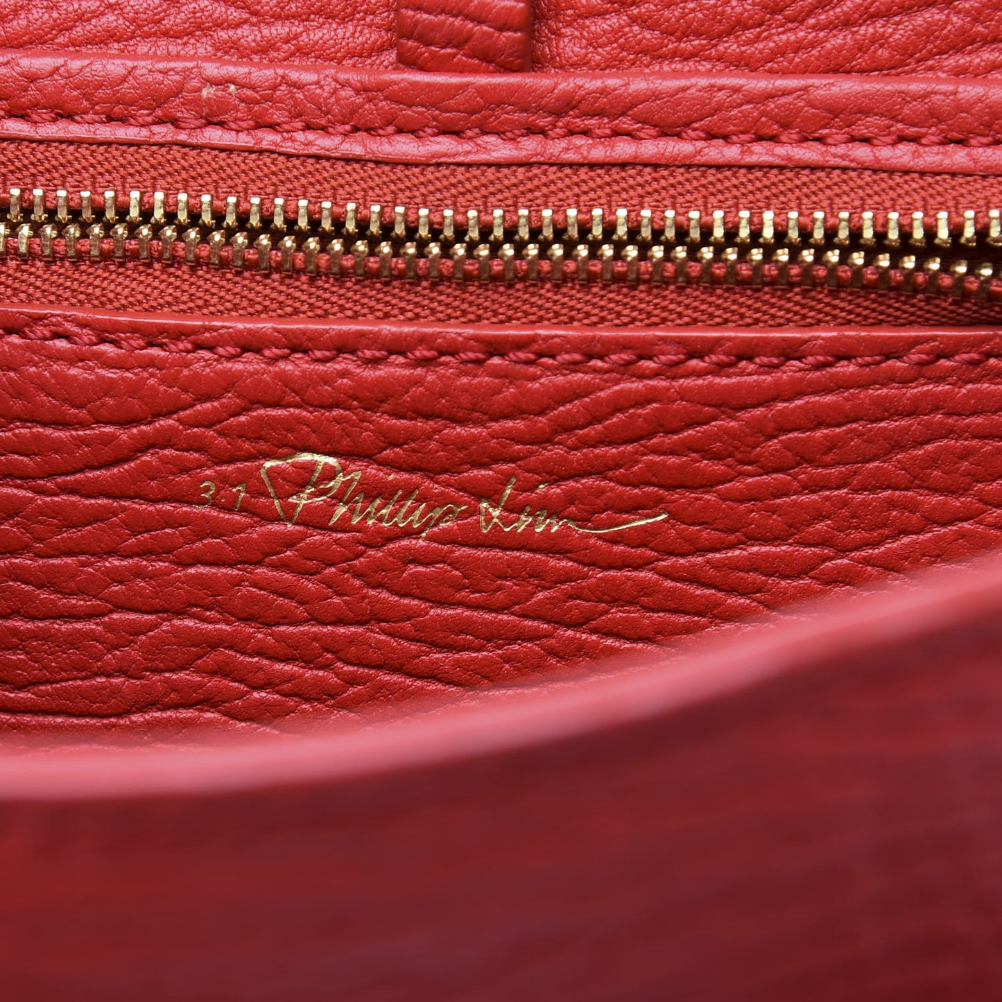 3.1 Textured Calfskin Mini Pashli Satchel Red