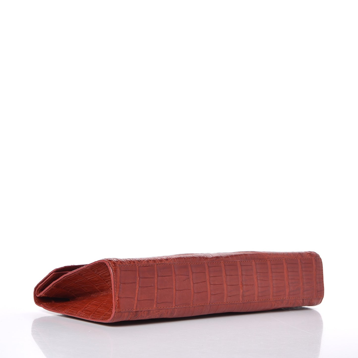 Crocodile Foldover Clutch Red