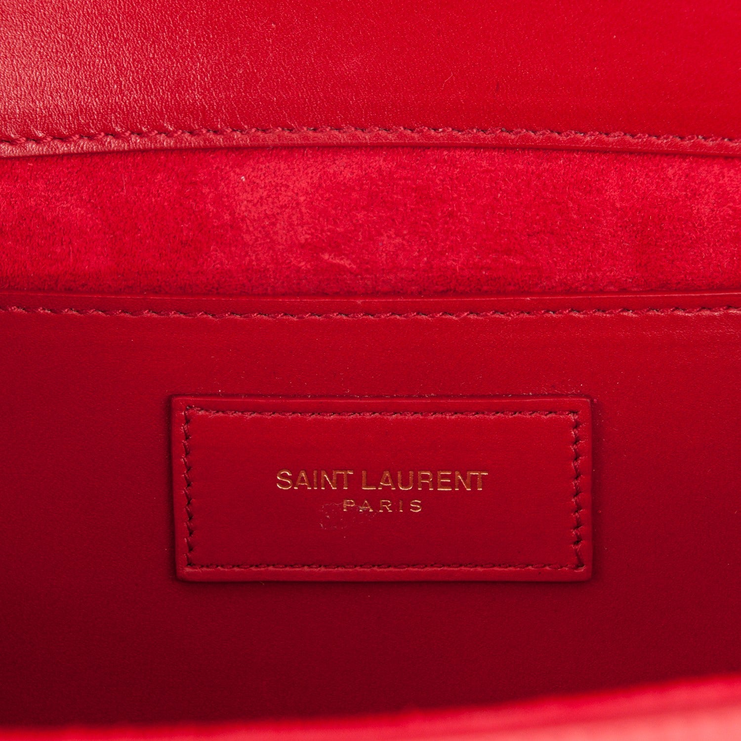 Saint Laurent Calfskin Monogram Cassandre Clutch Rouge Orient 6 of 6