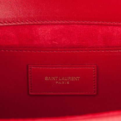 Saint Laurent Calfskin Monogram Cassandre Clutch Rouge Orient 6 of 6