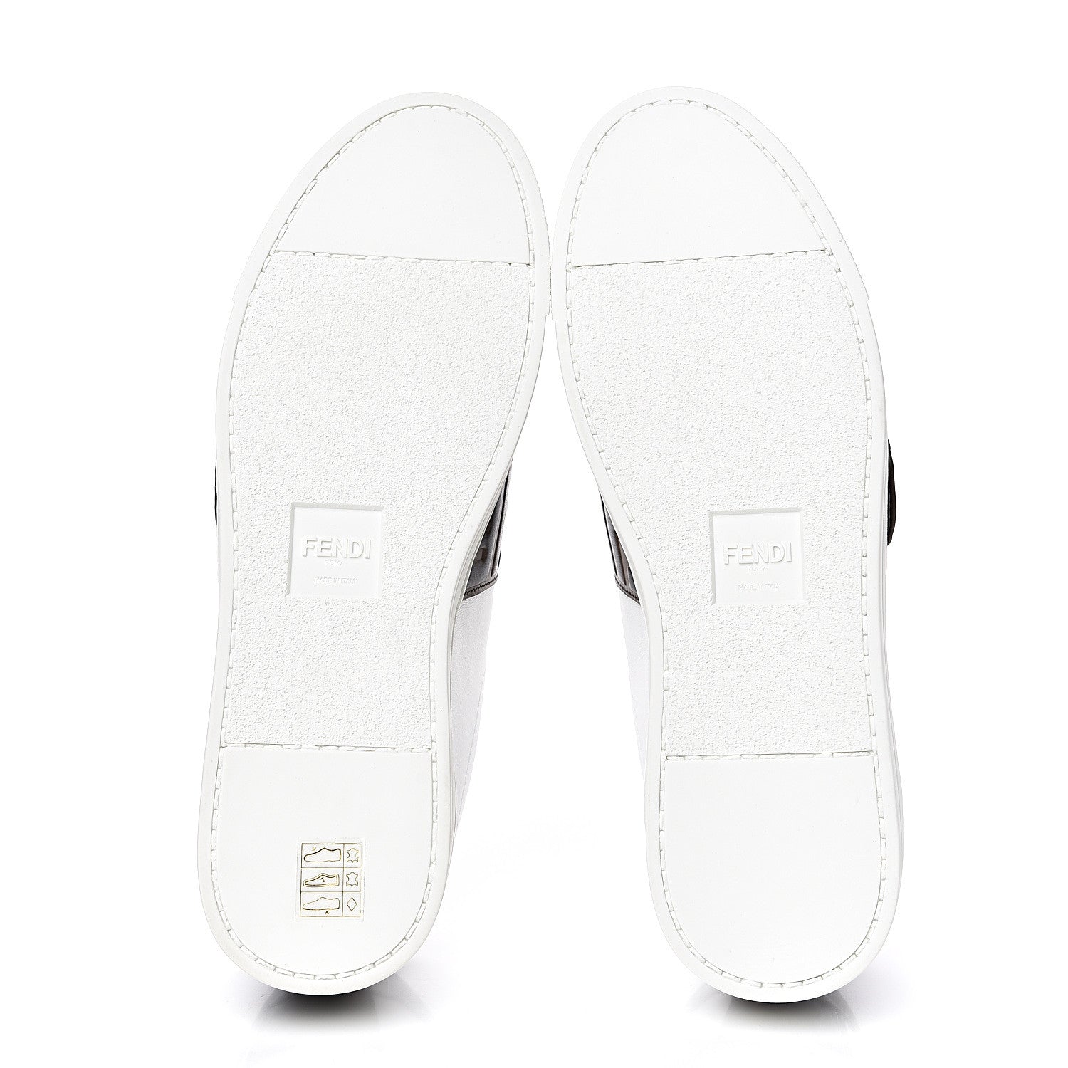 Fendi Vitello FF Embossed Womens Slip On Sneakers 41 Ultra White Maya Black 5 of 9