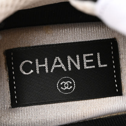 Chanel Mesh Suede Grained Calfskin Womens CC Sneakers 36 Black White 7 of 10
