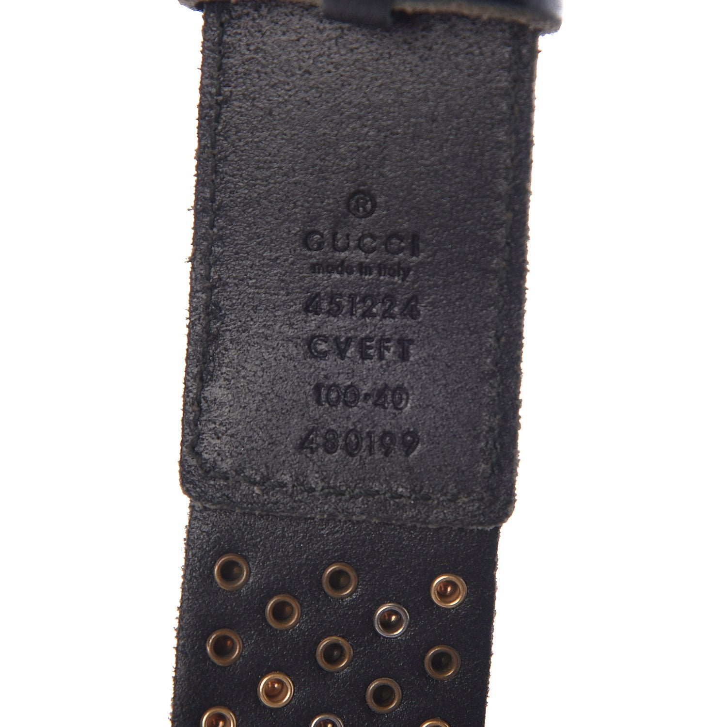 Gucci Calfskin Studded Feline Belt 100 40 Black 4 of 10