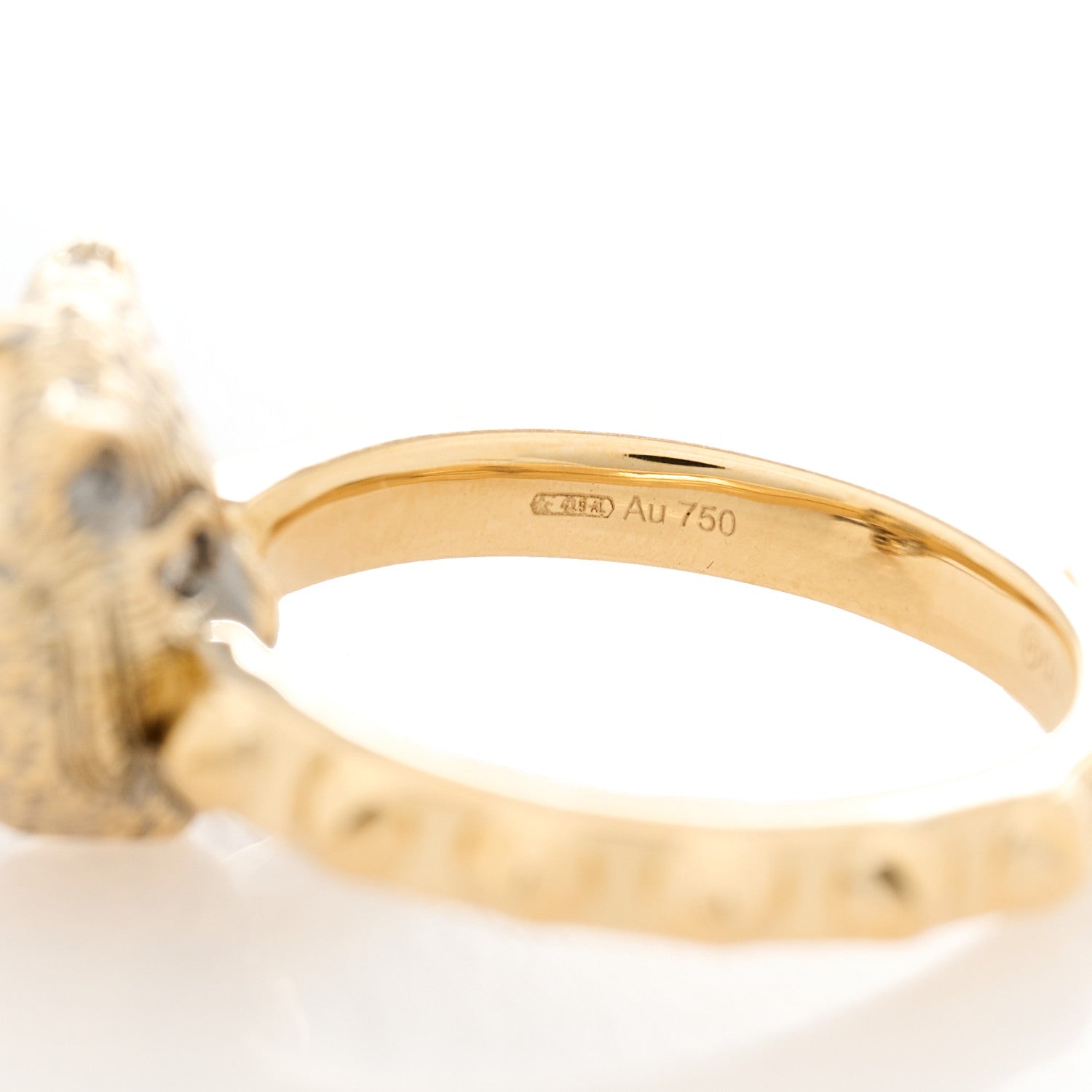 Gucci 18K Yellow Gold Pink Tourmaline Le Marché Des Merveilles Feline Ring 47 4 7 of 9