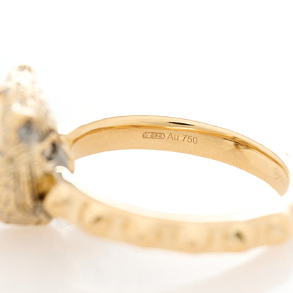 Gucci 18K Yellow Gold Pink Tourmaline Le Marché Des Merveilles Feline Ring 47 4 7 of 9