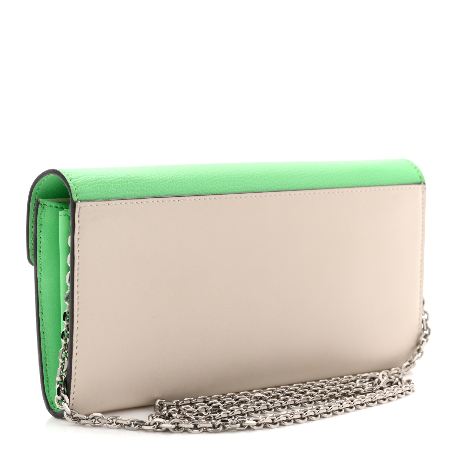 Fendi Vitello King Cruise FF Diamonds Continental Envelope Wallet On Chain Latte Edamame 3 of 11