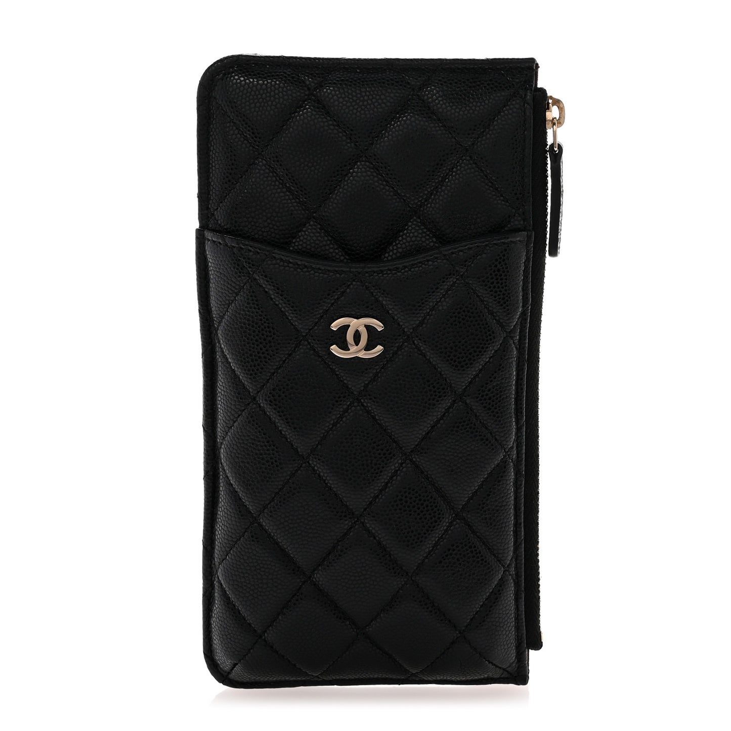 Caviar Quilted Classic iPhone Pouch Black