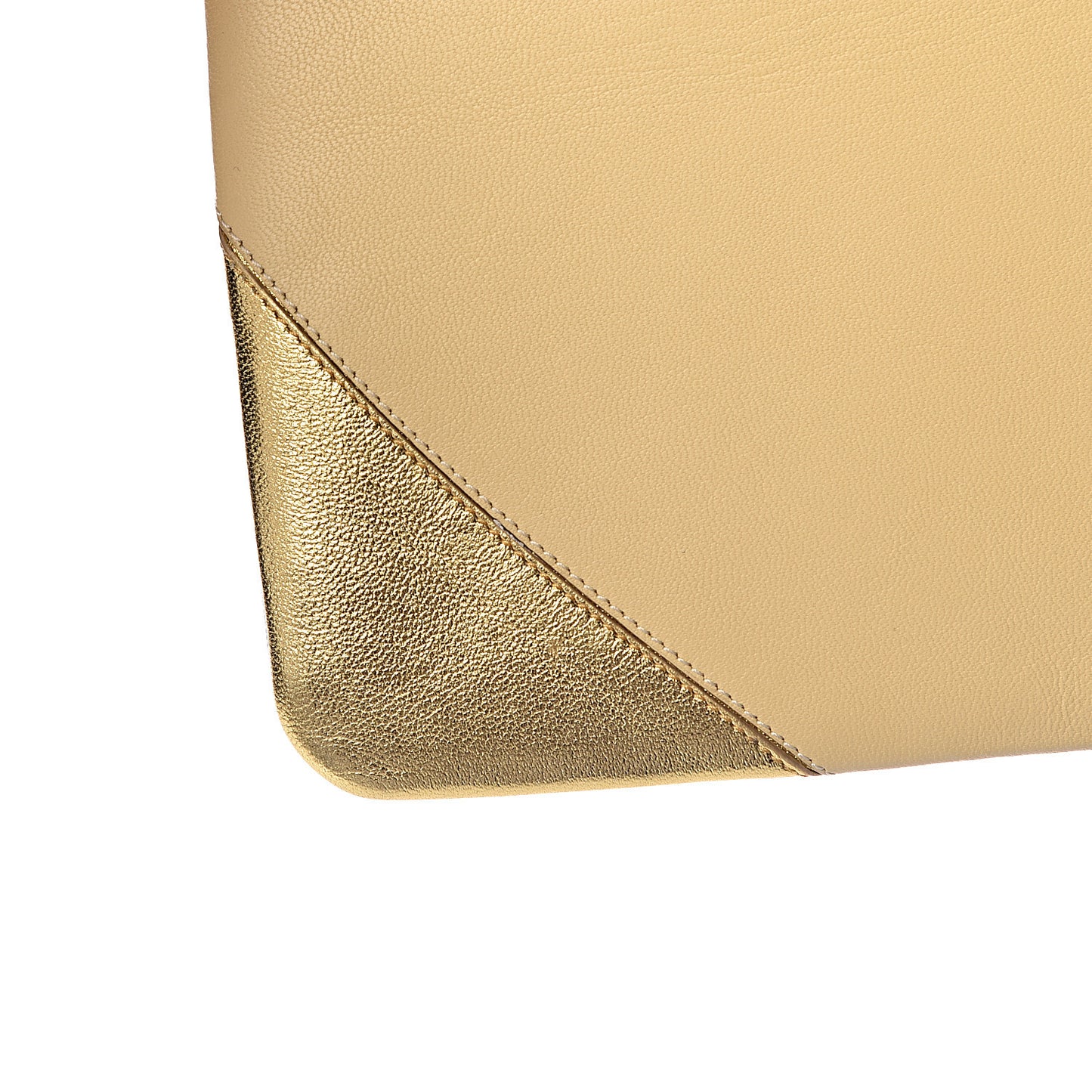 Metallic Lambskin Bi-Color Coeur Ipad Clutch Gold