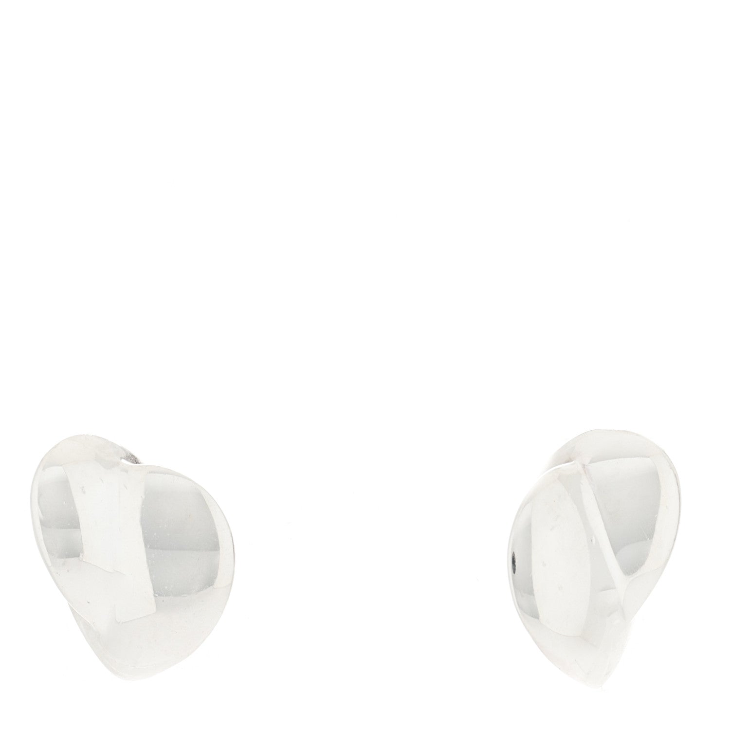 Tiffany Sterling Silver Frank Gehry Folded Heart Earrings 1 of 5