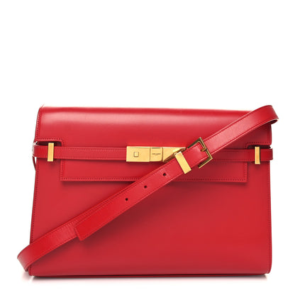 Saint Laurent Smooth Calfskin Manhattan Shoulder Bag Rouge Eros 1 of 10