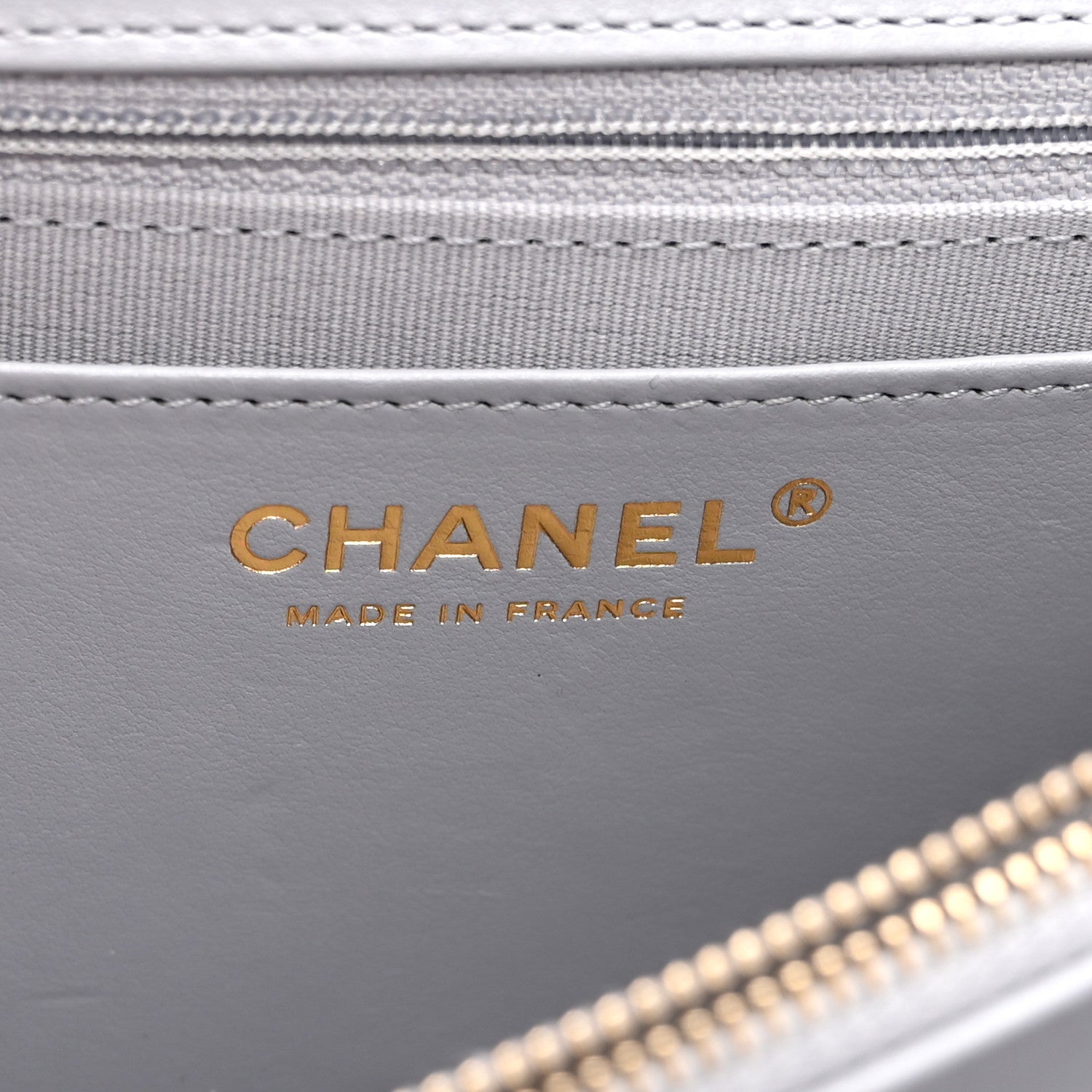 Chanel Caflskin Quilted Dual Handle Chain Flap Bag Grey 6 of 10