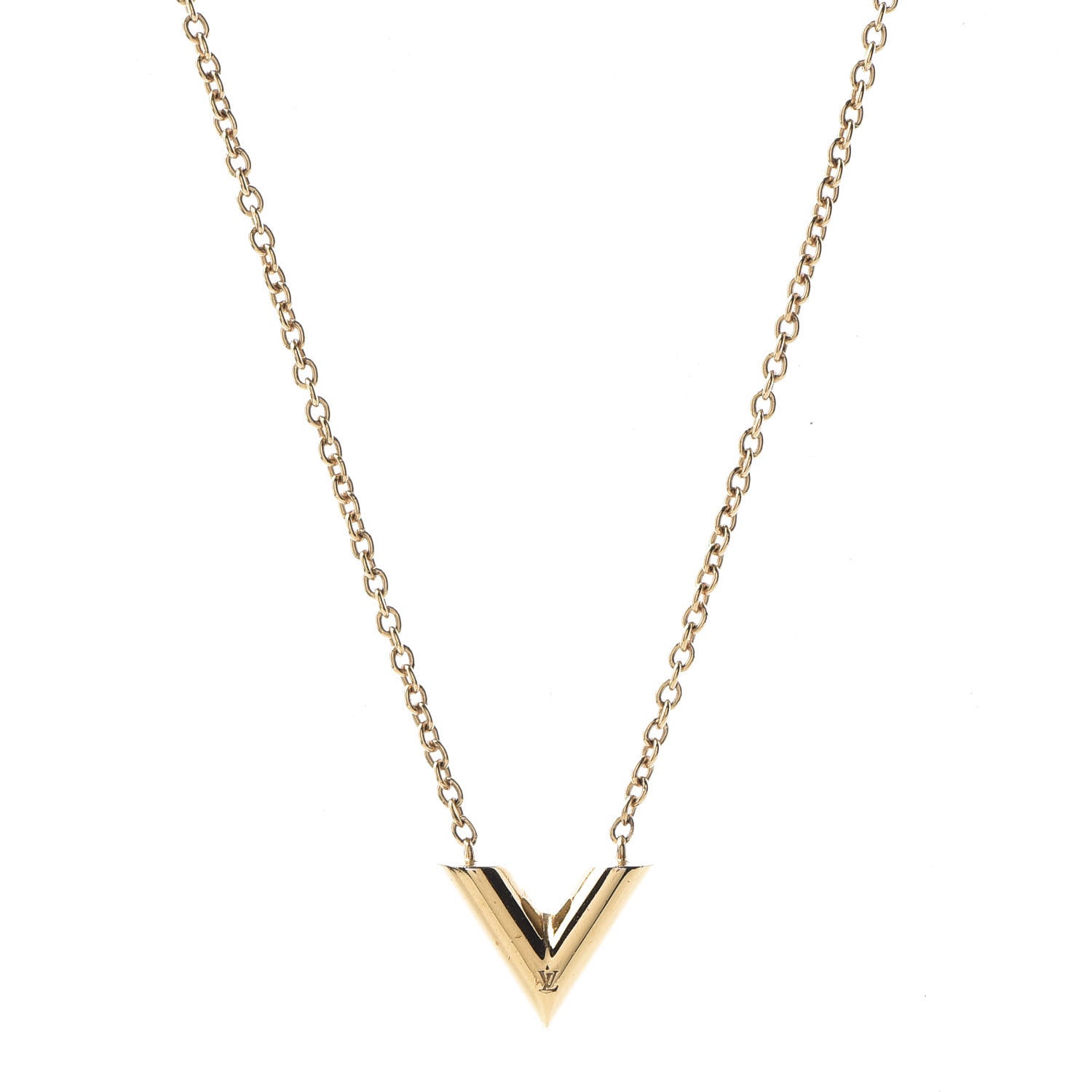 Louis Vuitton Essential V Necklace Gold 1 of 6