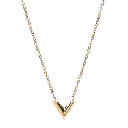 Louis Vuitton Essential V Necklace Gold 1 of 6