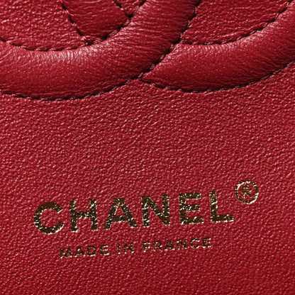 Chanel Tweed Quilted Medium Double Flap Red Purple Green 6 of 11
