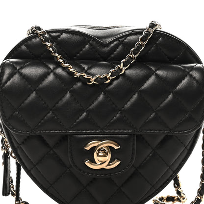 Chanel Lambskin Quilted CC In Love Heart Bag Black 8 of 10