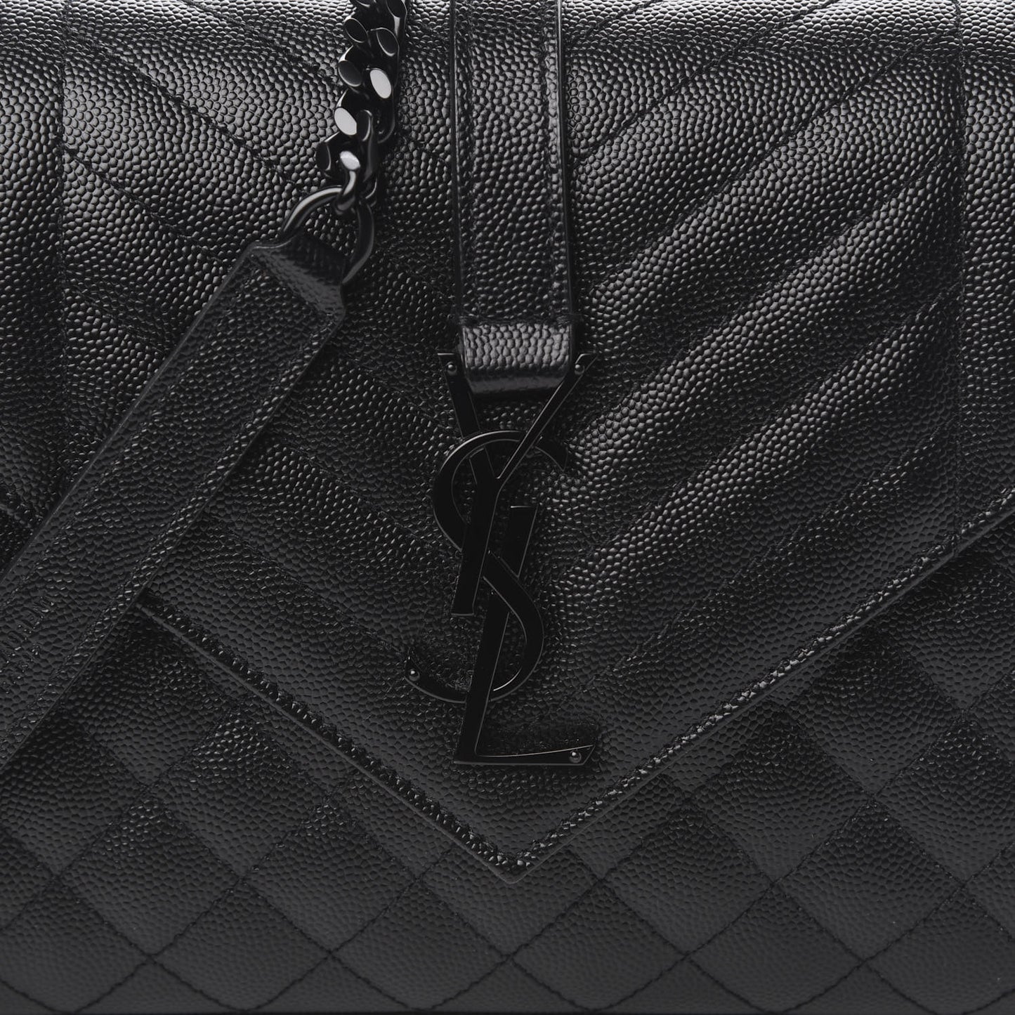 Grain De Poudre Textured Mixed Matelasse Triquilt Medium Monogram Satchel Black