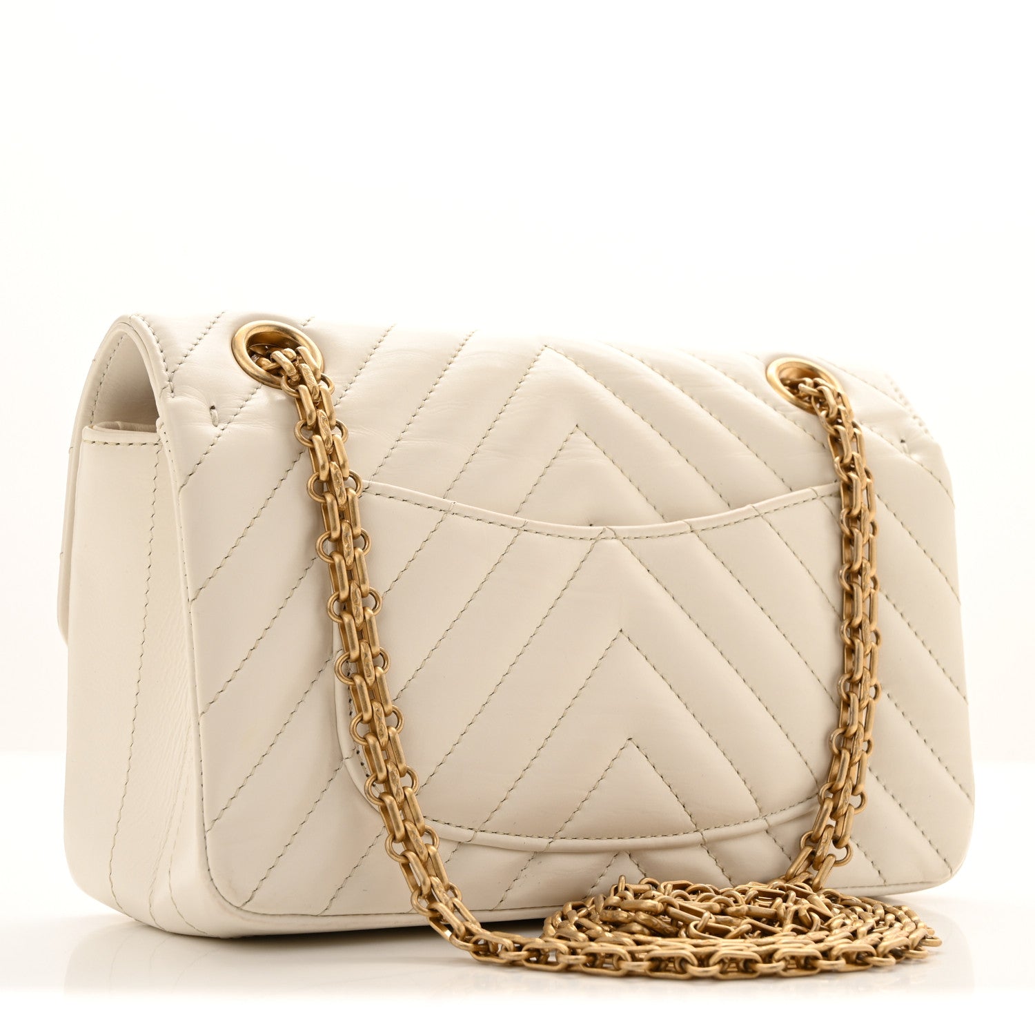 Chanel Aged Calfskin Chevron Quilted 2.55 Reissue Mini Flap White 3 of 11