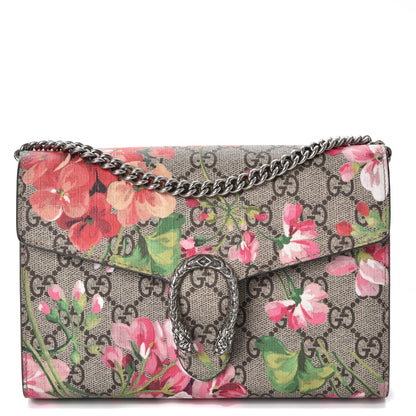 Gucci GG Supreme Monogram Blooms Mini Dionysus Chain Wallet Beige Multicolor Dry Rose 1 of 8