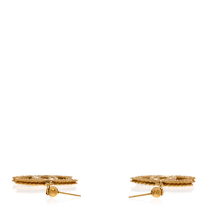 Chanel CC Drop Earrings Matte Gold 3 of 5