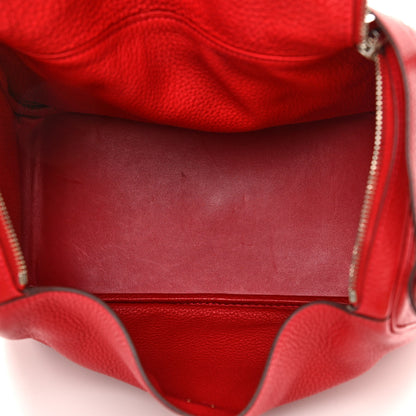 Hermes Taurillon Clemence Lindy 30 Rouge Casaque 5 of 9
