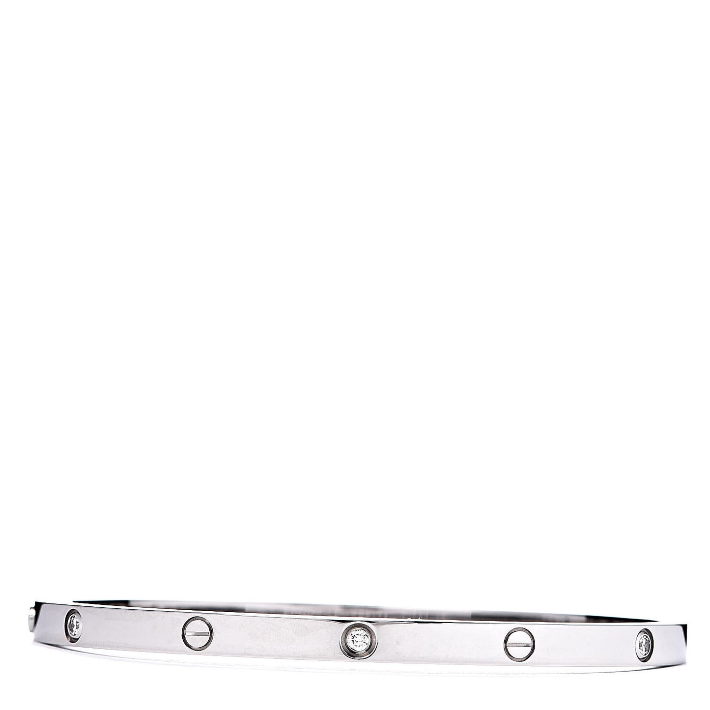 18K White Gold 6 Diamond Small LOVE Bracelet 16