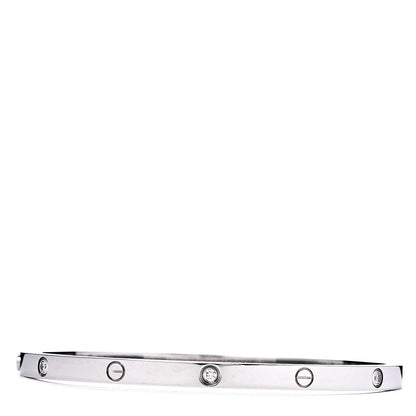Cartier 18K White Gold 6 Diamond Small LOVE Bracelet 16 3 of 6