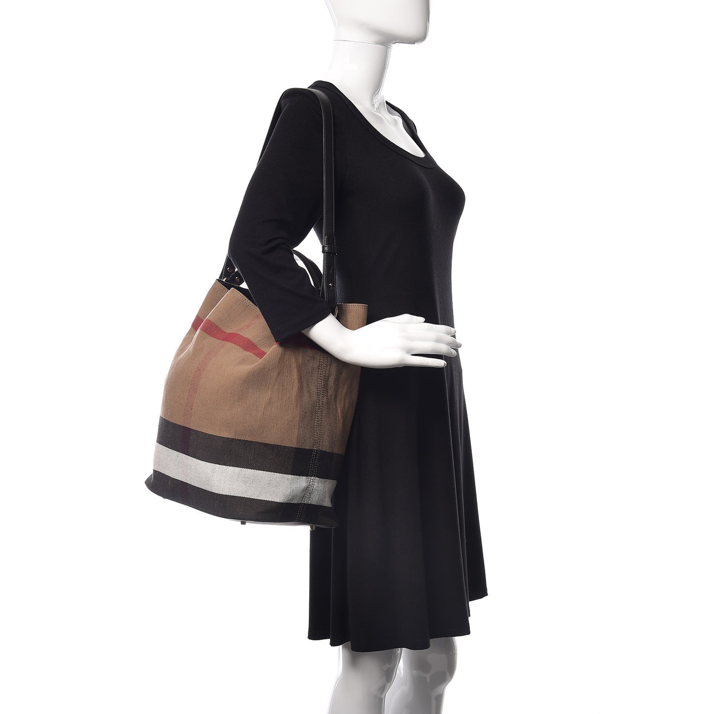 Canvas Mega Check Medium Ashby Hobo Black